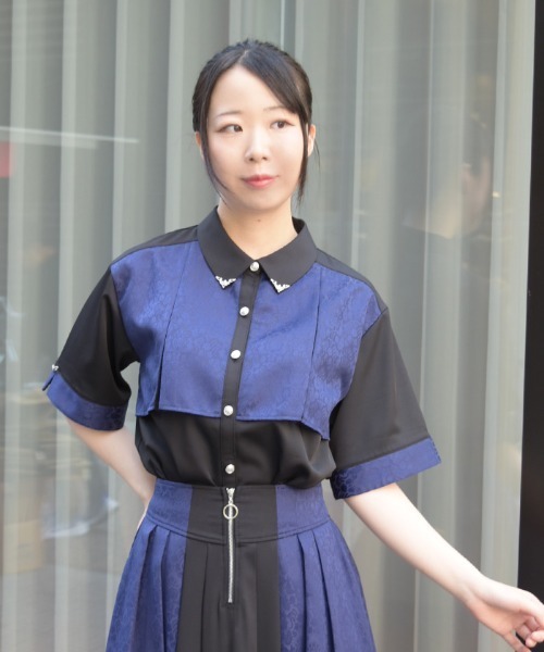 axes femme(アクシーズファム)の「【セットアップ対応】ジャガードブラウス(シャツ/ブラウス・レディース・ワイン/ダークグリーン/ネイビー・FREE)」の12枚目の写真