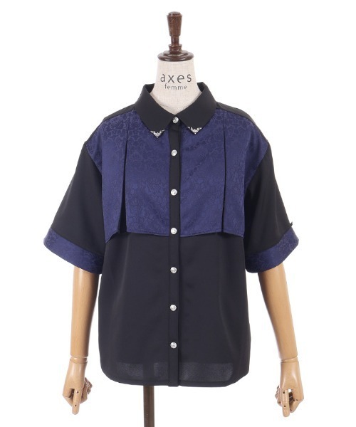 axes femme(アクシーズファム)の「【セットアップ対応】ジャガードブラウス(シャツ/ブラウス・レディース・ワイン/ダークグリーン/ネイビー・FREE)」の13枚目の写真