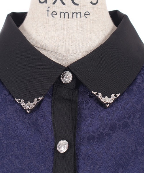 axes femme(アクシーズファム)の「【セットアップ対応】ジャガードブラウス(シャツ/ブラウス・レディース・ワイン/ダークグリーン/ネイビー・FREE)」の18枚目の写真