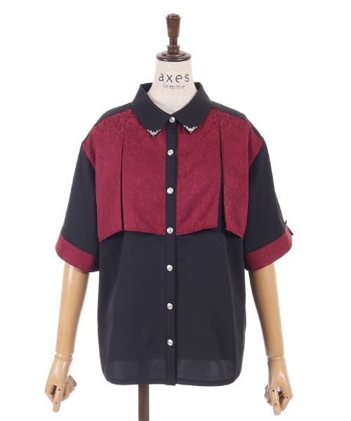 axes femme(アクシーズファム)の「【セットアップ対応】ジャガードブラウス(シャツ/ブラウス・レディース・ワイン/ダークグリーン/ネイビー・FREE)」の21枚目の写真