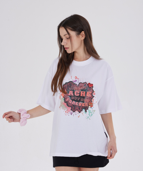 DYSFUNCT(ディスファンクト)の「VINTAGE HEART PATCH T-SHIRT(WHITE)(Tシャツ/カットソー・レディース・その他・SMALL/MEDIUM/LARGE)」の1枚目の写真