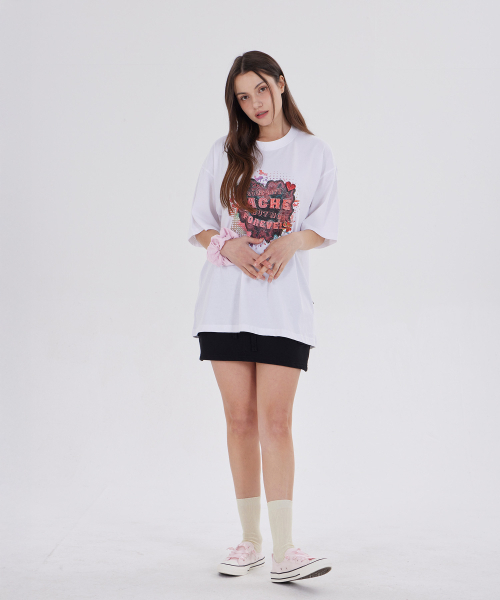 DYSFUNCT(ディスファンクト)の「VINTAGE HEART PATCH T-SHIRT(WHITE)(Tシャツ/カットソー・レディース・その他・SMALL/MEDIUM/LARGE)」の2枚目の写真
