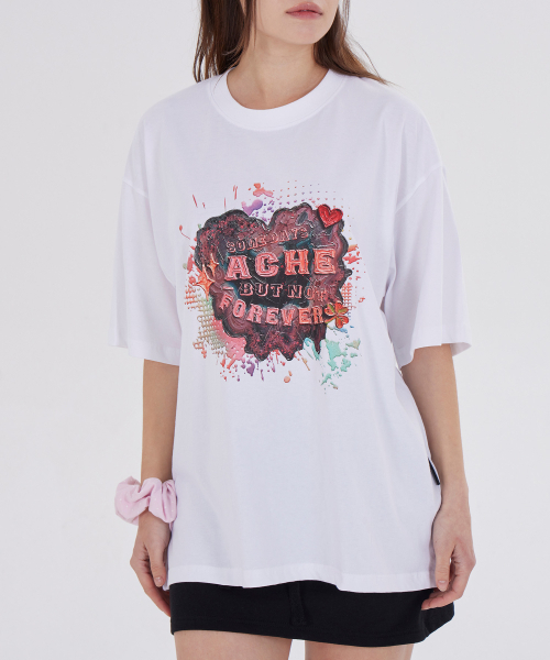 DYSFUNCT(ディスファンクト)の「VINTAGE HEART PATCH T-SHIRT(WHITE)(Tシャツ/カットソー・レディース・その他・SMALL/MEDIUM/LARGE)」の3枚目の写真
