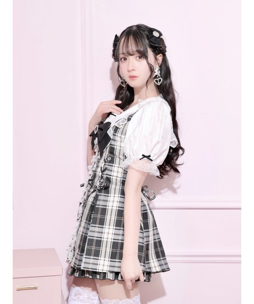 NOEMIE(ノエミー)の「キラキラレースアップセーラーセットアップ(ワンピース・レディース・ブラック/サックスブルー/A/ピンク/モカ・M/L)」の6枚目の写真