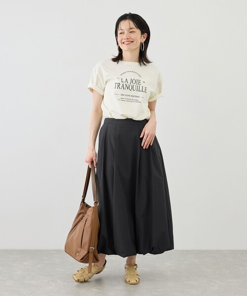 ROPE' PICNIC(ロペピクニック)の「【ちゃんと+かわいい保証】バルーンスカート/吸水速乾・リンクコーデ(スカート・レディース・オフホワイト/ブラウン/ブラック・FREE)」の6枚目の写真