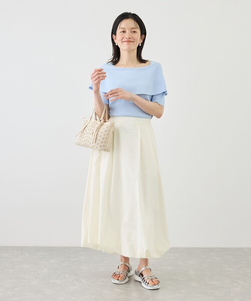 ROPE' PICNIC(ロペピクニック)の「【ちゃんと+かわいい保証】バルーンスカート/吸水速乾・リンクコーデ(スカート・レディース・オフホワイト/ブラウン/ブラック・FREE)」の10枚目の写真