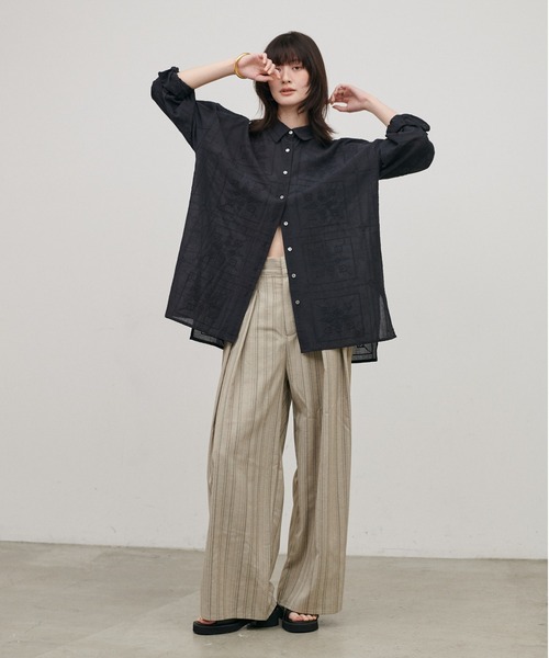 LARUTA(ラルータ)の「【LARUTA】パネル刺繍シャツ(シャツ/ブラウス・レディース・アイボリー/ブラウン/ブラック・FREE)」の19枚目の写真