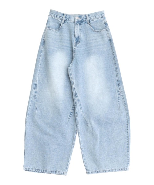 ANAP(アナップ)の「バレルレッグ デニムパンツ(デニムパンツ・レディース・ライトブルー/ライトグレー・S/M)」の3枚目の写真