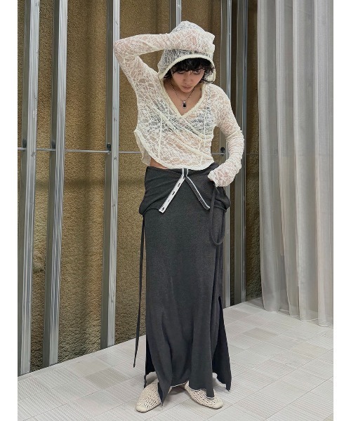 ELCHELE(エルチェレ)の「MELLOW RIB TANK OP(ワンピース・レディース・オレンジ/ダークグレー・38/36)」の16枚目の写真