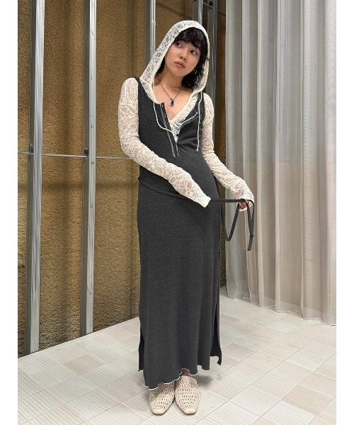 ELCHELE(エルチェレ)の「MELLOW RIB TANK OP(ワンピース・レディース・オレンジ/ダークグレー・38/36)」の18枚目の写真