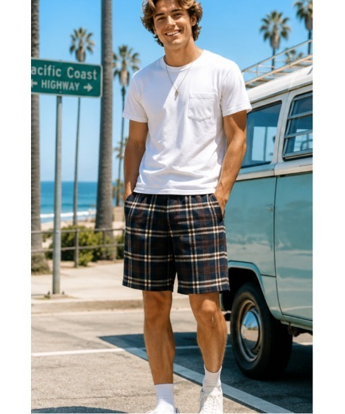 Sakka(サッカ)の「オンブレチェックショートパンツ(その他パンツ・メンズ・ネイビー・LARGE/MEDIUM)」の3枚目の写真