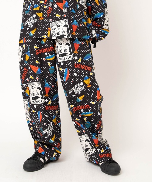 RNA(アールエヌエー)の「R4500 JUNKサンデープリントカーブシームパンツ(その他パンツ・レディース・ブラック/キナリ・MEDIUM)」の2枚目の写真