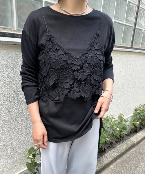 Omekashi(オメカシ)の「サイドドロストロンT(Tシャツ/カットソー・レディース・ブラック/オフホワイト/ブルー・FREE)」の21枚目の写真