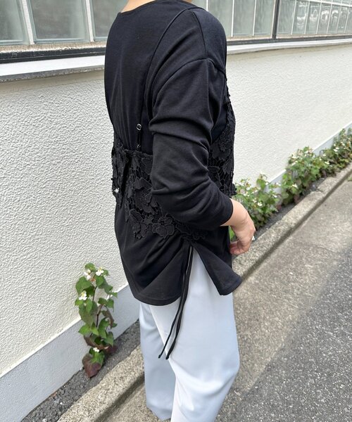 Omekashi(オメカシ)の「サイドドロストロンT(Tシャツ/カットソー・レディース・ブラック/オフホワイト/ブルー・FREE)」の22枚目の写真