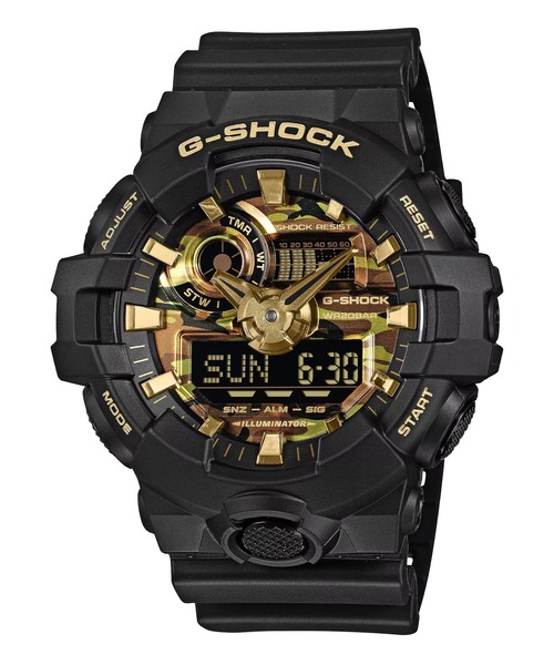 G-SHOCK(ジーショック)の「G-SHOCK/ジーショック 腕時計 "BOLD CAMO SERIES, CAMO AND GOLD" GA-700CF-1AJF(アナログ腕時計・メンズ・ブラック・FREE)」の1枚目の写真