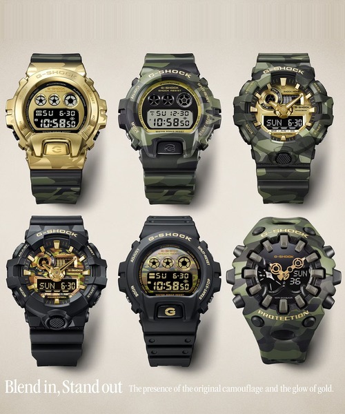 G-SHOCK(ジーショック)の「G-SHOCK/ジーショック 腕時計 "BOLD CAMO SERIES, CAMO AND GOLD" GA-700CF-1AJF(アナログ腕時計・メンズ・ブラック・FREE)」の7枚目の写真