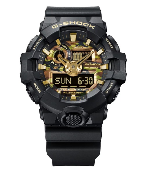 G-SHOCK(ジーショック)の「G-SHOCK/ジーショック 腕時計 "BOLD CAMO SERIES, CAMO AND GOLD" GA-700CF-1AJF(アナログ腕時計・メンズ・ブラック・FREE)」の4枚目の写真
