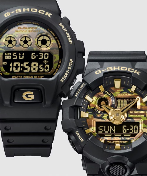 G-SHOCK(ジーショック)の「G-SHOCK/ジーショック 腕時計 "BOLD CAMO SERIES, CAMO AND GOLD" GA-700CF-1AJF(アナログ腕時計・メンズ・ブラック・FREE)」の5枚目の写真