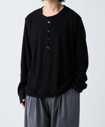 リブヘンリーネックカットソー