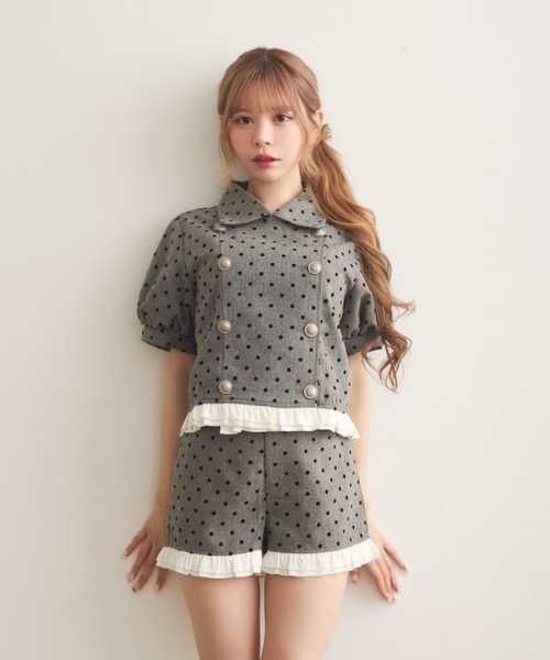 TITTY&CO.(ティティーアンドコー)の「ヘムラインフリルドットパンツ(その他パンツ・レディース・ライトグレー/チャコールグレー・FREE)」の17枚目の写真