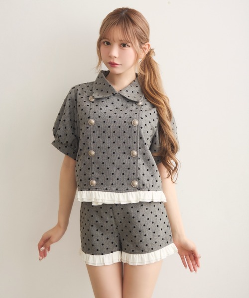 TITTY&CO.(ティティーアンドコー)の「ヘムラインフリルドットパンツ(その他パンツ・レディース・ライトグレー/チャコールグレー・FREE)」の16枚目の写真