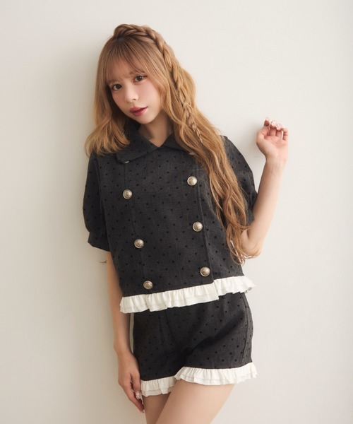 TITTY&CO.(ティティーアンドコー)の「ヘムラインフリルドットパンツ(その他パンツ・レディース・ライトグレー/チャコールグレー・FREE)」の14枚目の写真