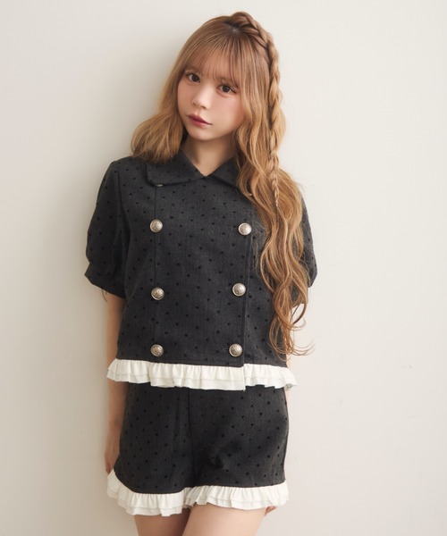 TITTY&CO.(ティティーアンドコー)の「ヘムラインフリルドットパンツ(その他パンツ・レディース・ライトグレー/チャコールグレー・FREE)」の3枚目の写真