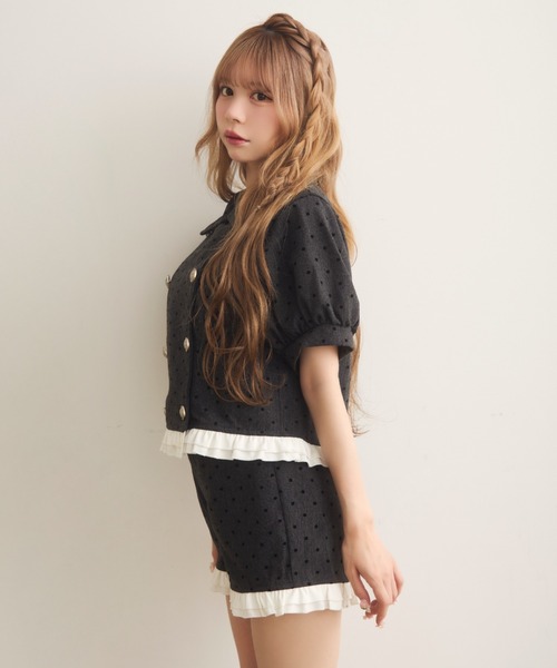 TITTY&CO.(ティティーアンドコー)の「ヘムラインフリルドットパンツ(その他パンツ・レディース・ライトグレー/チャコールグレー・FREE)」の6枚目の写真