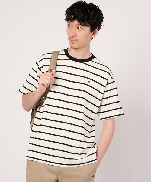 Arnold Palmer(アーノルドパーマー)の「カノコボーダー クルーネック Tシャツ(Tシャツ/カットソー・メンズ・ネイビー/ブラック/カーキ・LL/L/M)」の1枚目の写真