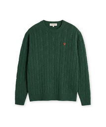 High-Twist Cotton Cable Knit (D/GREEN)