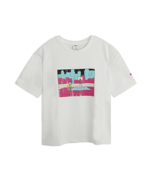 PUMA(プーマ)の「PUMA プーマ メンズ ESS エレベーテッド MX ベビーテリー 半袖 Tシャツ(Tシャツ/カットソー・メンズ・ホワイト/ブラック・SMALL/X-LARGE/LARGE/MEDIUM/XX-LARGE)」の1枚目の写真