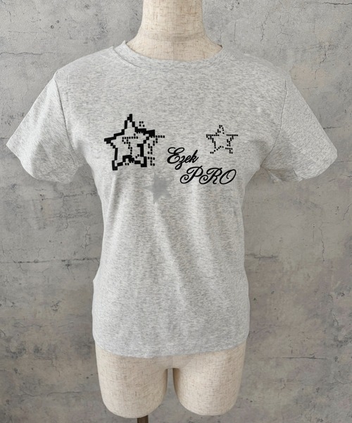 LADY LIKE(レディライク)の「スターロゴプリント半袖Tシャツ(Tシャツ/カットソー・レディース・ライトグレー/ホワイト/サックスブルー・M)」の11枚目の写真