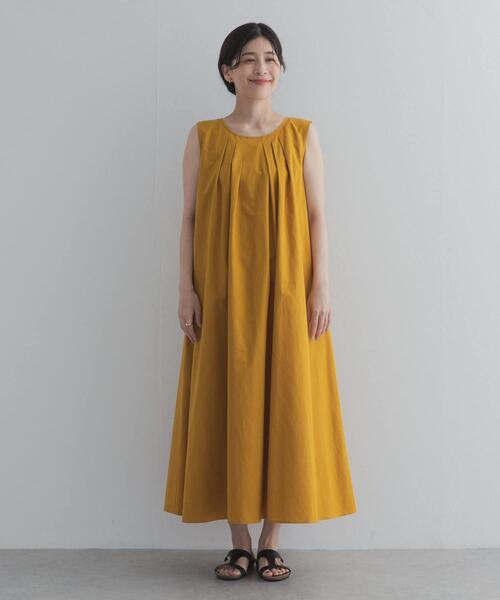 URBAN RESEARCH DOORS(アーバンリサーチドアーズ)の「フロントタックノースリーブワンピース(ワンピース・レディース・ネイビー/グリーン/マスタード・FREE)」の7枚目の写真