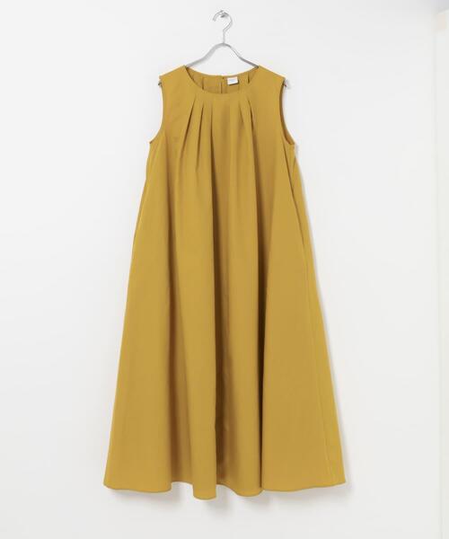 URBAN RESEARCH DOORS(アーバンリサーチドアーズ)の「フロントタックノースリーブワンピース(ワンピース・レディース・ネイビー/グリーン/マスタード・FREE)」の4枚目の写真