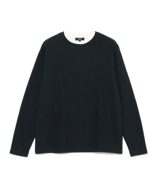 BEAMS HEART(ビームスハート)の「フェイクレイヤード ダブルフェイス カットソー(Tシャツ/カットソー・メンズ・ブラック/グレー/ネイビー・M/S/L/XL)」の1枚目の写真
