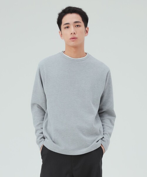 BEAMS HEART(ビームスハート)の「フェイクレイヤード ダブルフェイス カットソー(Tシャツ/カットソー・メンズ・ブラック/グレー/ネイビー・M/S/L/XL)」の3枚目の写真