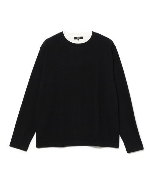 BEAMS HEART(ビームスハート)の「フェイクレイヤード ダブルフェイス カットソー(Tシャツ/カットソー・メンズ・ブラック/グレー/ネイビー・M/S/L/XL)」の2枚目の写真