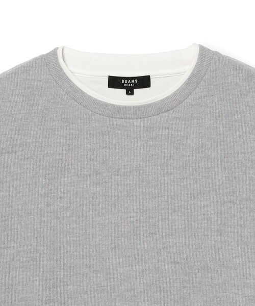 BEAMS HEART(ビームスハート)の「フェイクレイヤード ダブルフェイス カットソー(Tシャツ/カットソー・メンズ・ブラック/グレー/ネイビー・M/S/L/XL)」の5枚目の写真