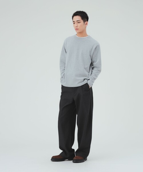 BEAMS HEART(ビームスハート)の「フェイクレイヤード ダブルフェイス カットソー(Tシャツ/カットソー・メンズ・ブラック/グレー/ネイビー・M/S/L/XL)」の9枚目の写真
