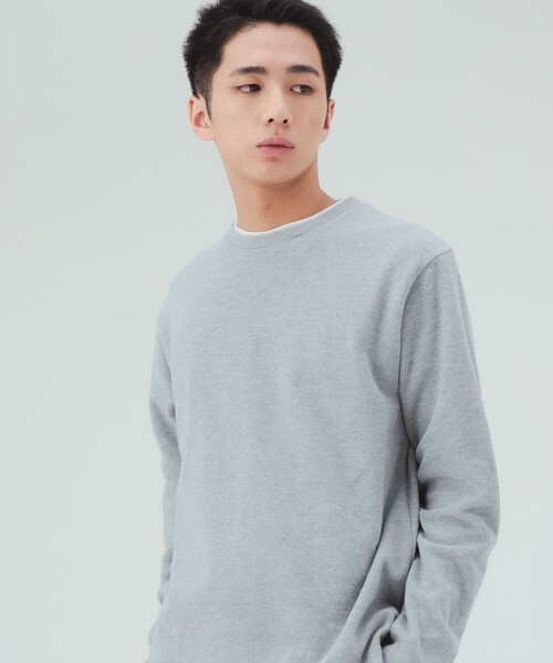BEAMS HEART(ビームスハート)の「フェイクレイヤード ダブルフェイス カットソー(Tシャツ/カットソー・メンズ・ブラック/グレー/ネイビー・M/S/L/XL)」の12枚目の写真