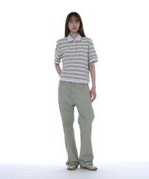 ダブルウエストチノパンツ_ストーン