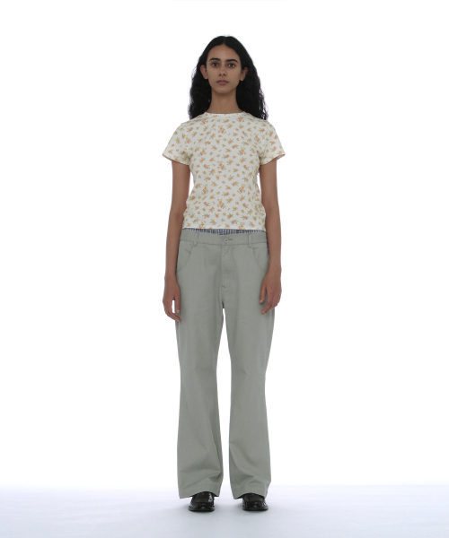 PARTIMENTO WOMEN（パルティメントウィメン）の「ダブルウエストチノパンツ_ストーン（その他パンツ・レディース・その他・SMALL/MEDIUM）」の6枚目の写真