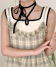 DAY CLOSET | 【アレンジし放題なマルチウェイネックストラップ/カップ付き】パイピング 配色 リブ タンクトップ レディース(タンクトップ)