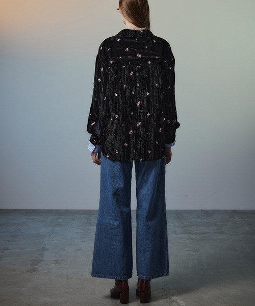 MAISON SPECIAL（メゾンスペシャル）の「Knee Patch Wide Denim/ニーパッチワイドデニム（デニムパンツ・レディース・ブラック/ブラウン/ブルー・36/38）」の12枚目の写真