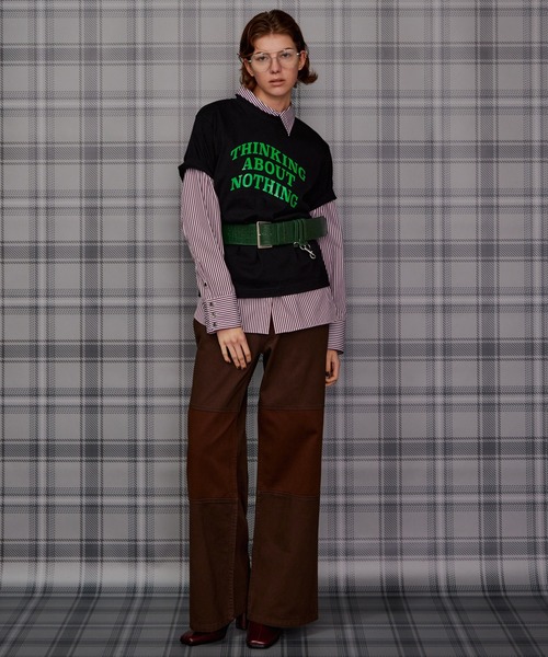 MAISON SPECIAL（メゾンスペシャル）の「Knee Patch Wide Denim/ニーパッチワイドデニム（デニムパンツ・レディース・ブラック/ブラウン/ブルー・36/38）」の18枚目の写真