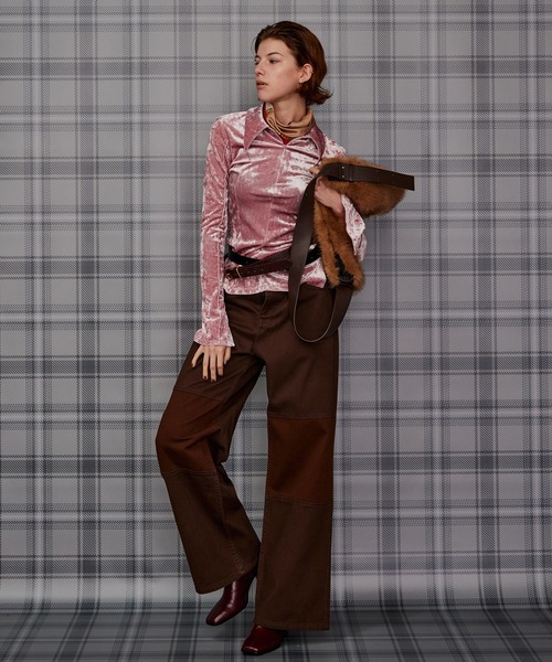 MAISON SPECIAL（メゾンスペシャル）の「Knee Patch Wide Denim/ニーパッチワイドデニム（デニムパンツ・レディース・ブラック/ブラウン/ブルー・36/38）」の13枚目の写真