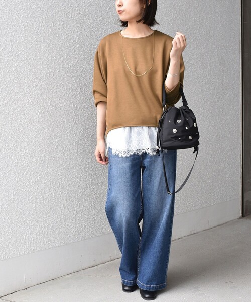 SHIPS Colors(シップス カラーズ)の「SHIPS Colors:コンチョ 2WAY 巾着バッグ◆(ショルダーバッグ・レディース・ブラック/オフホワイト/オリーブ・ONE SIZE)」の16枚目の写真