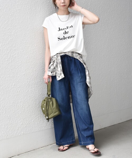 SHIPS Colors(シップス カラーズ)の「SHIPS Colors:コンチョ 2WAY 巾着バッグ◆(ショルダーバッグ・レディース・ブラック/オフホワイト/オリーブ・ONE SIZE)」の10枚目の写真