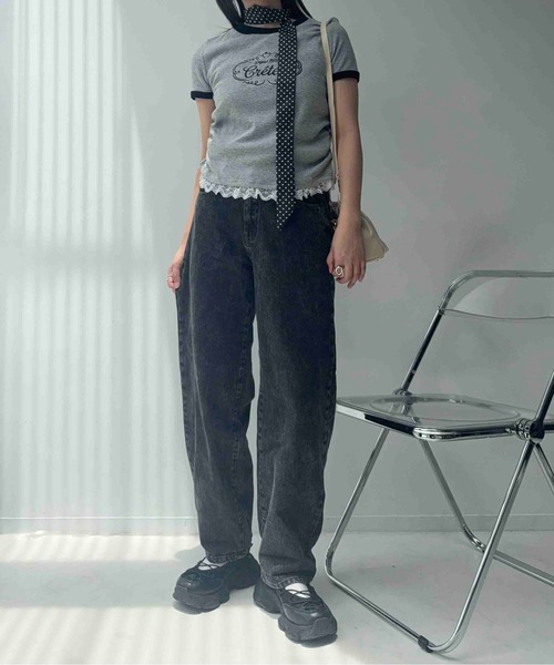 AS KNOW AS plus(アズノゥアズプラス)の「〇テレコレースリンガーTシャツ(Tシャツ/カットソー・レディース・ホワイト系/グレー系/ブラウン系・FREE)」の20枚目の写真