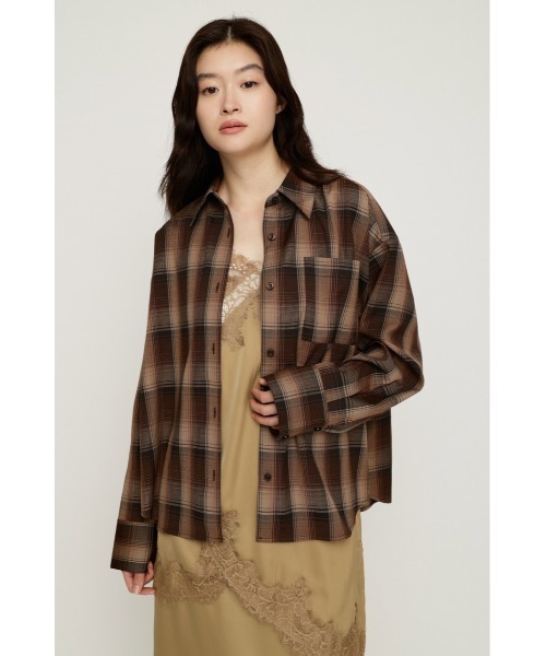 SLY(スライ)の「LOOSE CHECK SH ルーズチェックシャツ 夏服 秋服 冬服(シャツ/ブラウス・レディース・ブラック系その他2/ネイビー系/オレンジ系その他/ブラウン系その他2・FREE)」の12枚目の写真